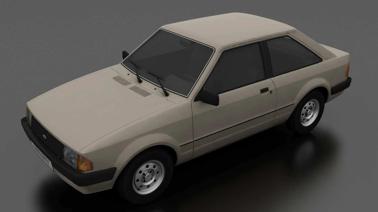 Escort mk3 1981 3-door Liftback 3D Model .c4d .max .obj .3ds .fbx .stl .blend 