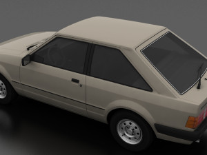 Escort mk3 1981 3-door Liftback 3D 模型