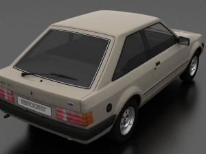 Escort mk3 1981 3-door Liftback 3D 模型