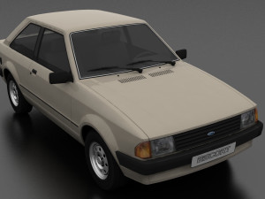 Escort mk3 1981 3-door Liftback 3D 模型