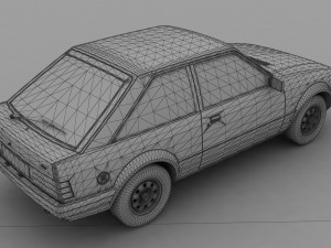 Escort mk3 1981 3-door Liftback 3D 模型