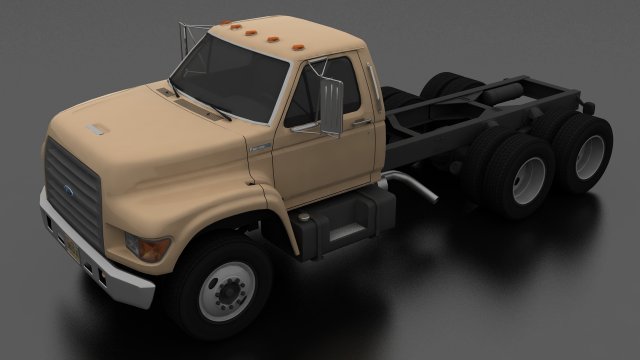 F-Series FT-900 Truck Chassis Tandem Axle 1995 Modelo 3D .c4d .max .obj .3ds .fbx .stl .blend 