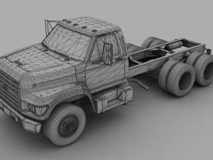 F-Series FT-900 Truck Chassis Tandem Axle 1995 Modelo 3D