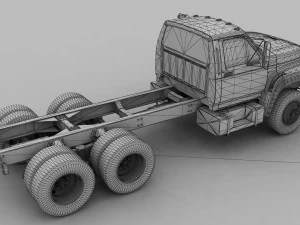 F-Series FT-900 Truck Chassis Tandem Axle 1995 3D Model