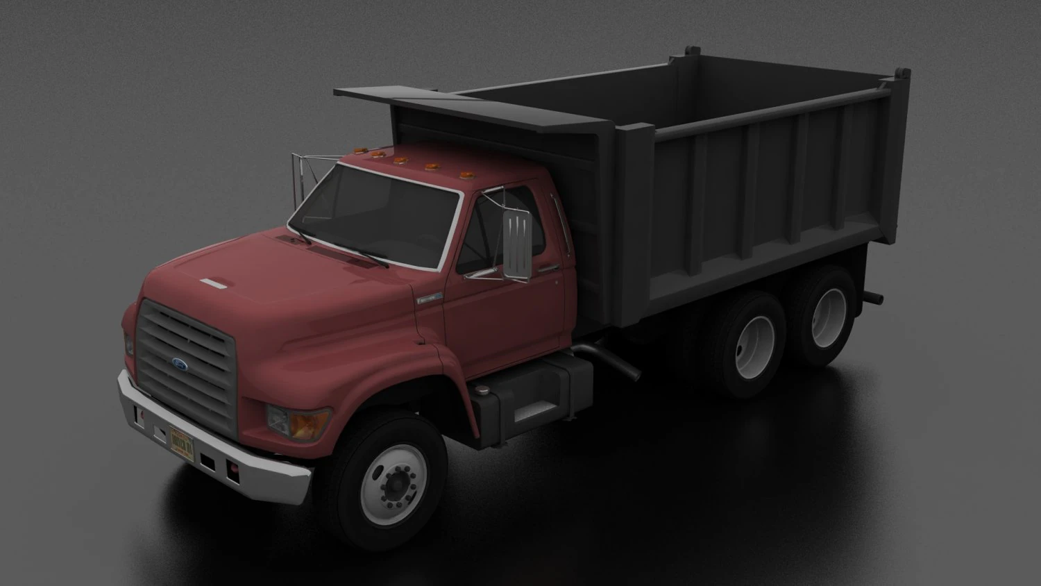 F-Series FT-900 Dump Truck Tandem Axle 1995 3D Model .c4d .max .obj .3ds .fbx .stl .blend 
