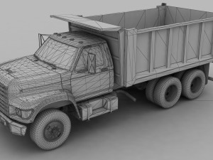 F-Series FT-900 Dump Truck Tandem Axle 1995 3D Модель