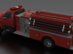 F-Series F-800 FireTruck Unmarked 1995 3D Модель