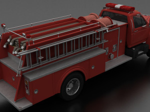 F-Series F-800 FireTruck Unmarked 1995 3D Модель