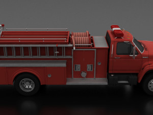 F-Series F-800 FireTruck Unmarked 1995 3D Модель