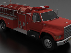 F-Series F-800 FireTruck Unmarked 1995 3D Модель
