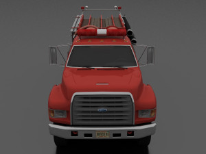 F-Series F-800 FireTruck Unmarked 1995 3D Модель