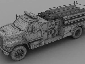 F-Series F-800 FireTruck Unmarked 1995 3D Model