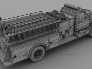 F-Series F-800 FireTruck Unmarked 1995 3D Model