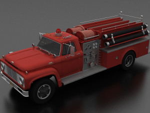 F-Series F-800 FireTruck Unmarked 1964 3D Model