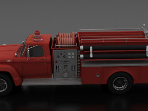 F-Series F-800 FireTruck Unmarked 1964 3Dモデル