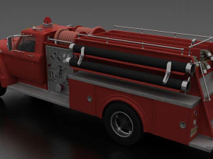F-Series F-800 FireTruck Unmarked 1964 3D Model