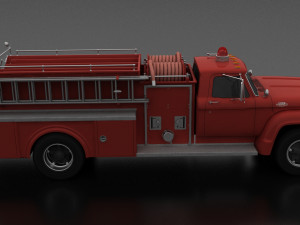 F-Series F-800 FireTruck Unmarked 1964 3Dモデル