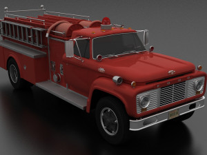 F-Series F-800 FireTruck Unmarked 1964 3Dモデル