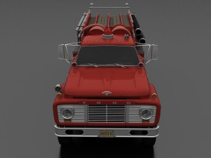 F-Series F-800 FireTruck Unmarked 1964 3Dモデル