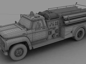 F-Series F-800 FireTruck Unmarked 1964 3D Model