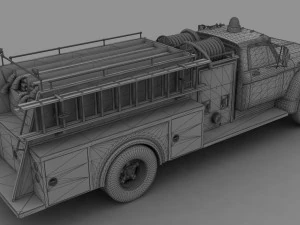 F-Series F-800 FireTruck Unmarked 1964 3D Model