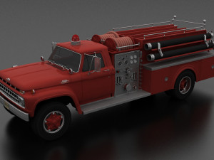 F-Series F-700 FireTruck Unmarked 1965 3D Model
