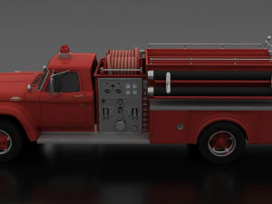 F-Series F-700 FireTruck Unmarked 1965 3D Model