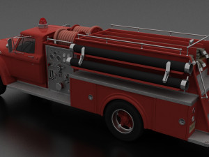 F-Series F-700 FireTruck Unmarked 1965 3Dモデル