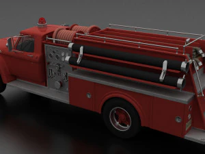 F-Series F-700 FireTruck Unmarked 1965 3D Model