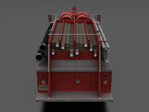 F-Series F-700 FireTruck Unmarked 1965 3Dモデル
