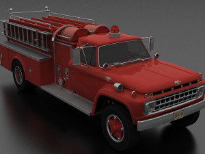 F-Series F-700 FireTruck Unmarked 1965 3Dモデル