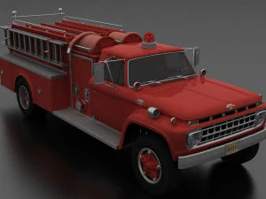 F-Series F-700 FireTruck Unmarked 1965 3D Model