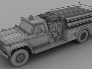 F-Series F-700 FireTruck Unmarked 1965 3Dモデル