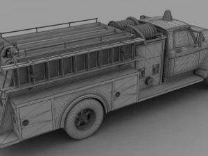 F-Series F-700 FireTruck Unmarked 1965 3D Model