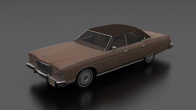 Marquis 4dr 1975 3D Model .c4d .max .obj .3ds .fbx .stl .blend 
