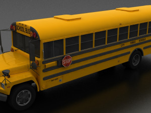 B-Series B-800 School Bus 1985 3D Model