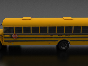 B-Series B-800 School Bus 1985 3D Model