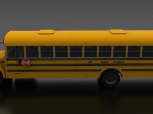 B-Series B-800 School Bus 1985 3D Model