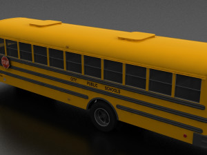 B-Series B-800 School Bus 1985 3D Model