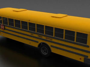 B-Series B-800 School Bus 1985 3D Model