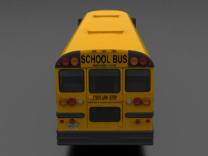 B-Series B-800 School Bus 1985 3D Model