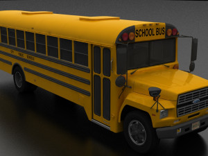 B-Series B-800 School Bus 1985 3D Model