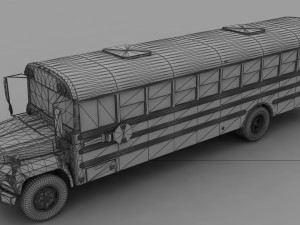 B-Series B-800 School Bus 1985 3D Model