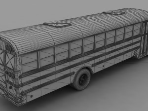 B-Series B-800 School Bus 1985 3D Model