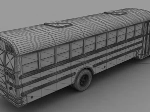 B-Series B-800 School Bus 1985 3D Model