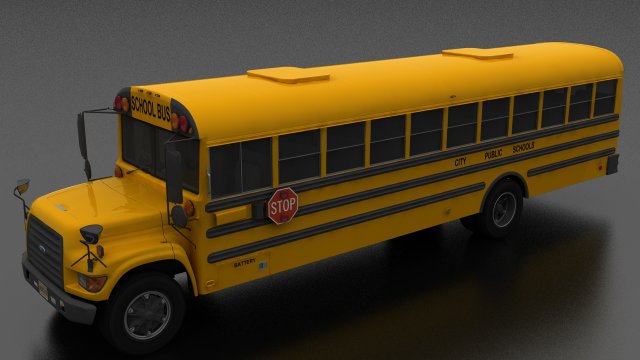 B-Series B-800 School Bus 1995 Modelo 3D .c4d .max .obj .3ds .fbx .stl .blend 