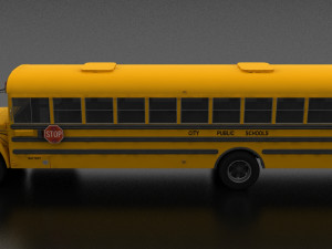 B-Series B-800 School Bus 1995 Modelo 3D