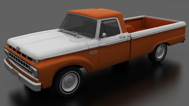 F-Series F-100 Styleside Pickup 1965 3D Model .c4d .max .obj .3ds .fbx .stl .blend 