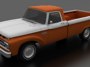 F-Series F-100 Styleside Pickup 1965 3D Модель