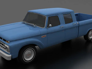 F-시리즈 F250 승무원 택시 픽업 1965 3D 모델